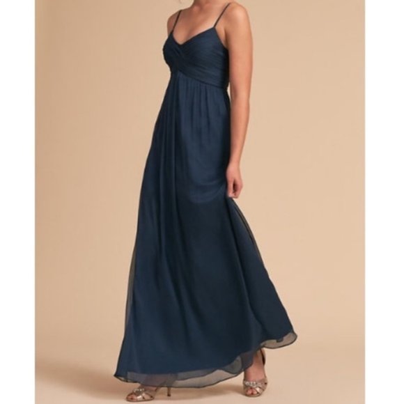 BHLDN Dresses & Skirts - BHLDN Brigitte Bridesmaid Maxi Dress Navy Bluea